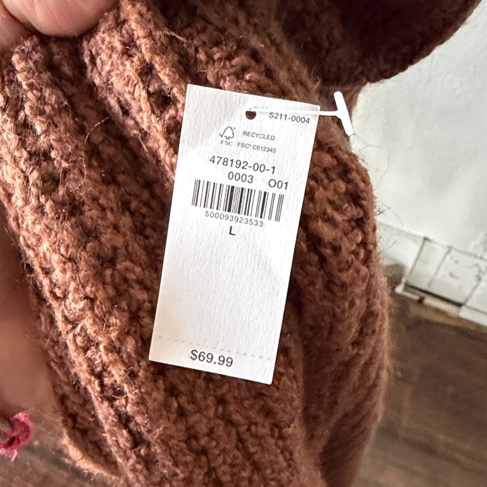 NWT Old Navy Long-Sleeve Relaxed Mock-Neck Mini Sweater Shift Dress Large - Picture 4 of 5